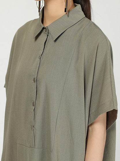 Retro Polo Long Shirt Dress