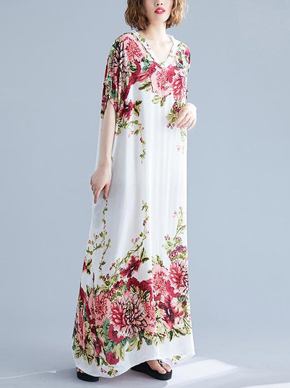 Casual Floral Printed Long Dress
