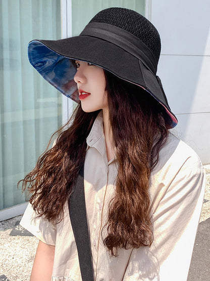 Casual Split-Joint Knitting Bow-Embellished Fisherman Hat