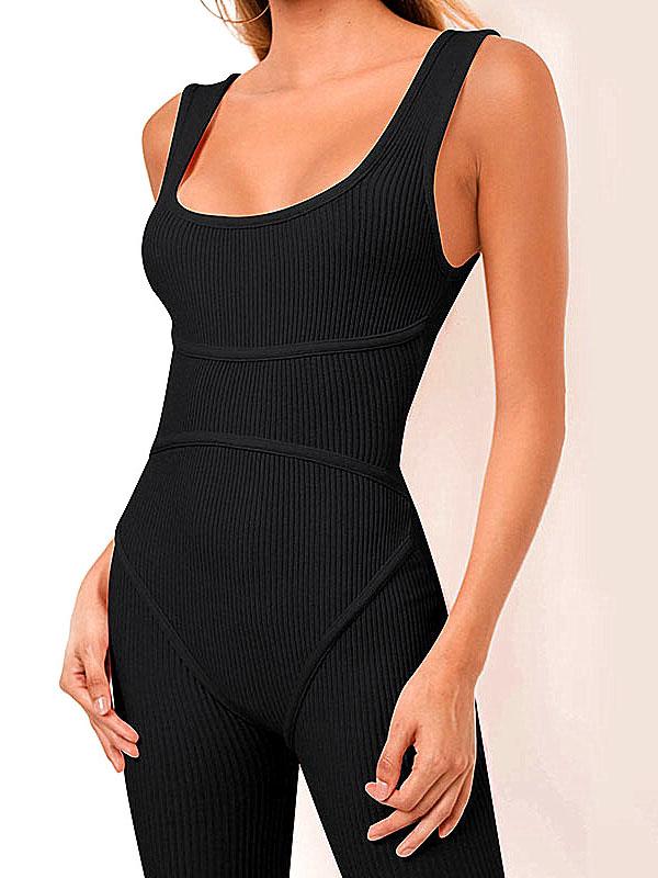 Sexy Solid Wrap Sleeveless Jumpsuits Bottoms