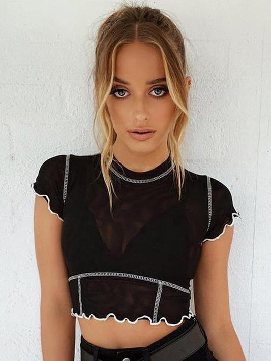 See-through Falbala Tees