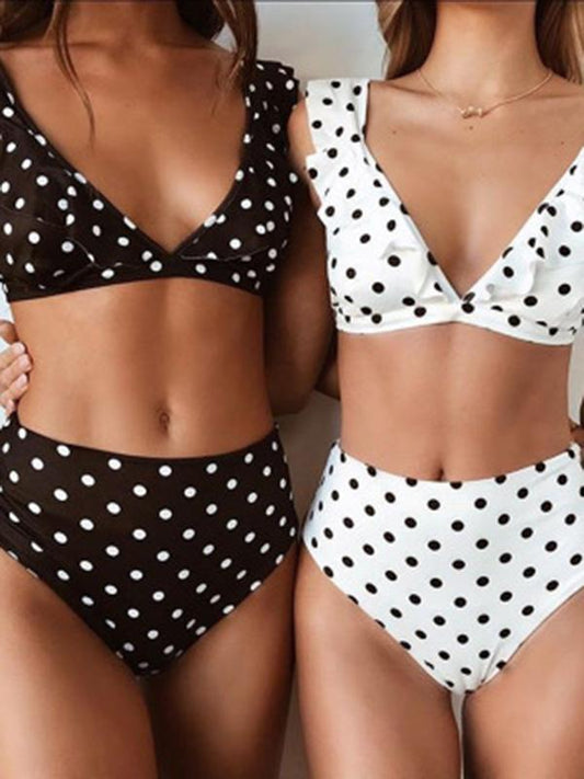 Falbala Polka-dot Bikinis Swimwear