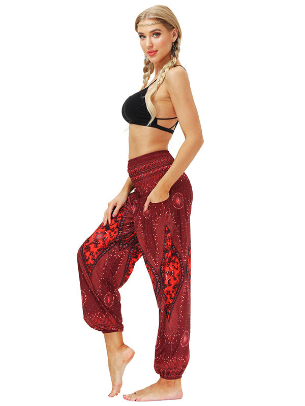 Bohemia Printed Elastic High Waisted Knickerbockers& Yoga Pants