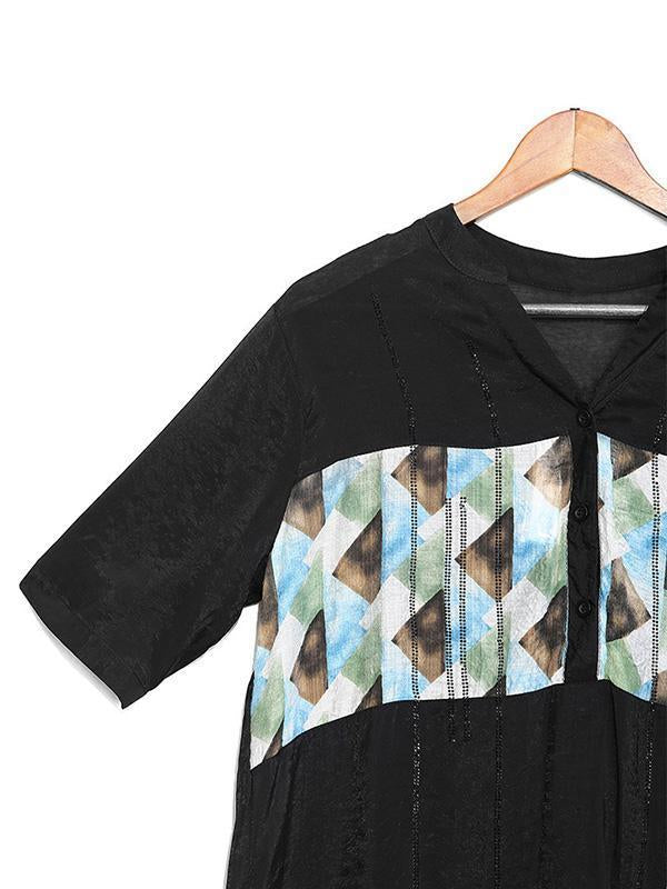 Original Printed V-Neck Blouses&Shirts Tops