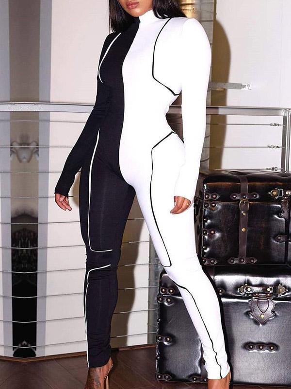 Two-Color Split-Joint Line Sports Yoga&Gym Jumpsuits