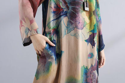 Charming Women Casual Loose Floral Long Sleeve Dress