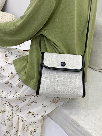 Linen Square One-shoulder Bag