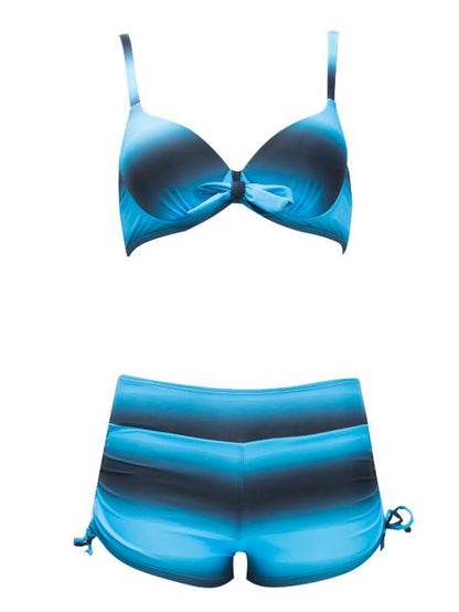 High Waist Black Stripes Bikinis Swimwear