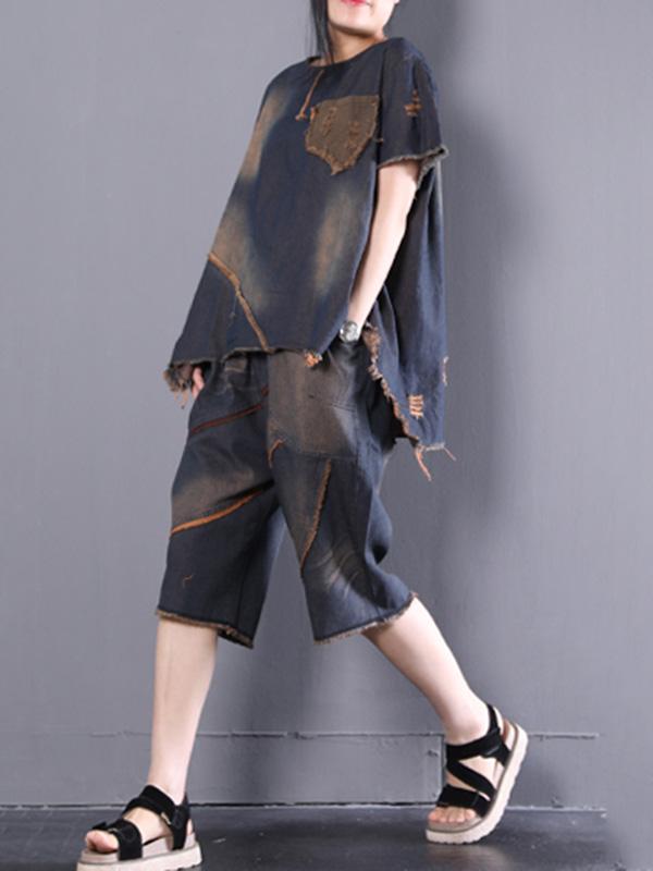 Retro Cropped Jean Suits