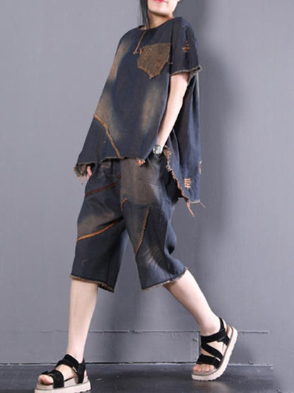 Retro Cropped Jean Suits