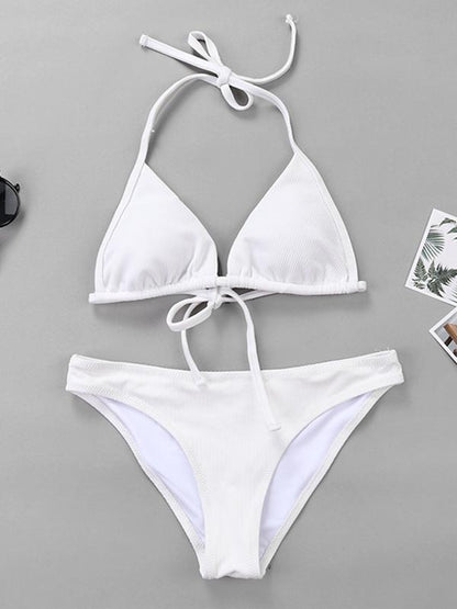 Solid Bandage Bikinis Swimwear