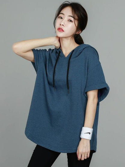 Casual Loose Short Sleeves Hoodies