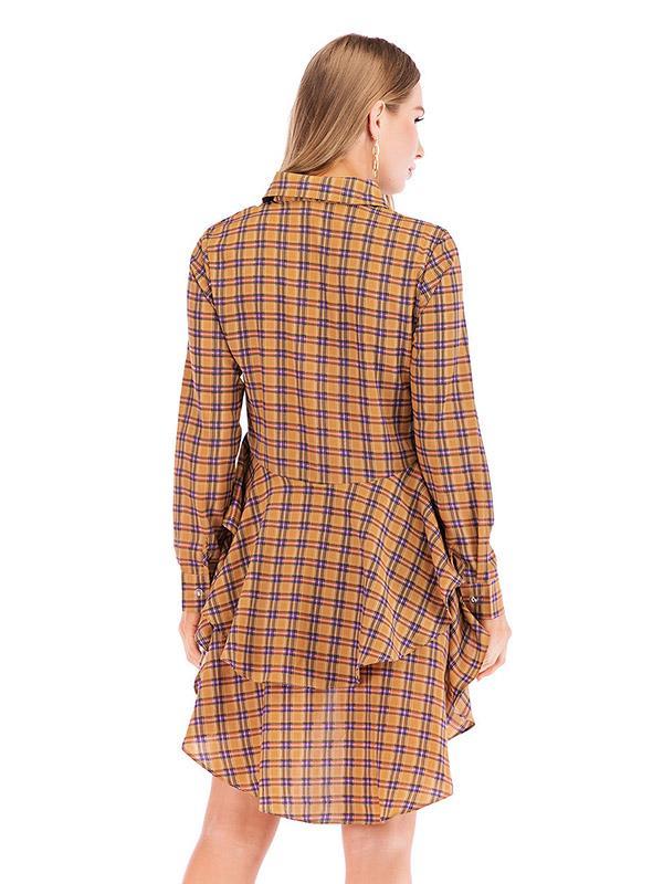 Vintage Plaid Mermaid Cropped Blouses&Shirts Tops