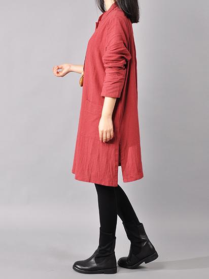 Plus Size Loose Solid Mini Dresses