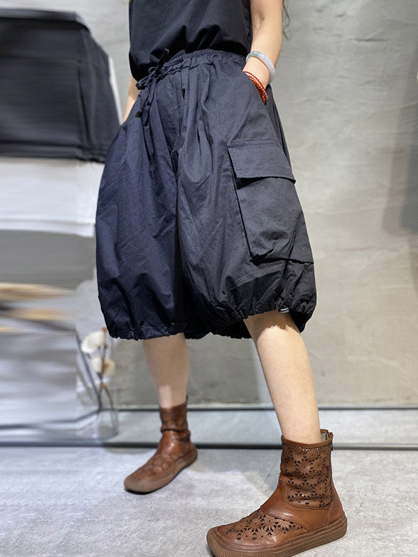 Casual Solid Color Harem Knickerbockers Shorts