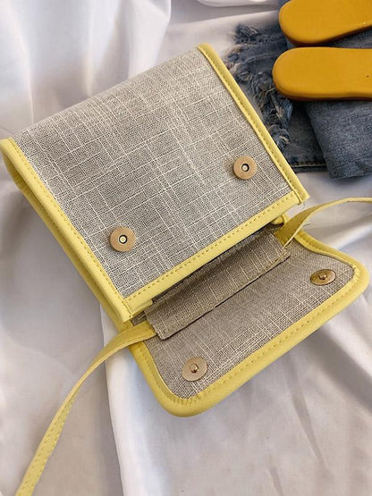 Linen Square One-shoulder Bag
