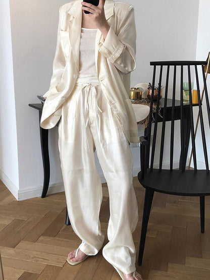 Original Solid Silk Suit Outwear