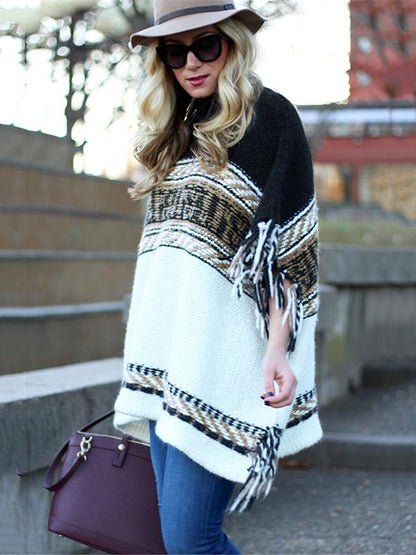 Loose Striped Long Sleeves Sweater Tops