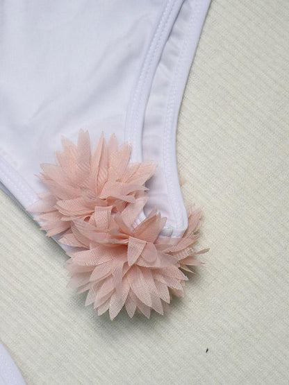 Plain One Shoulder Bikini Swimsuit