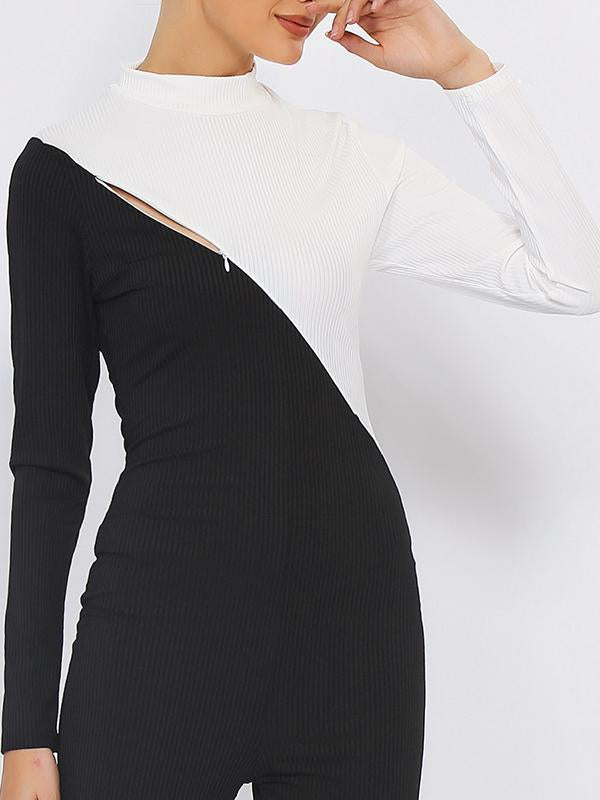 Fashion Color-Block Yoga Jumpsuits