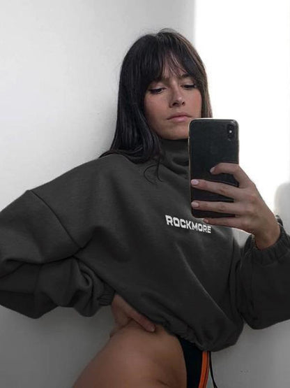 Sports Crop Hoodies&Sweatshirts Tops