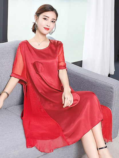 Casual A-line Light Midi Dress