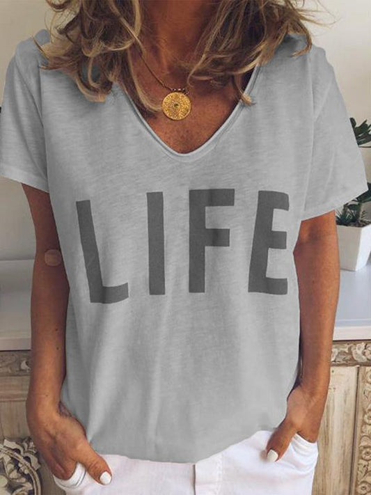 Casual Printed Loose Short Sleeves T-shirts