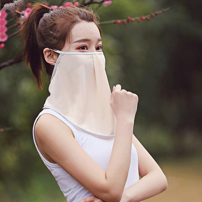 Solid Color Breathable Ice Silk Sunscreen Mask