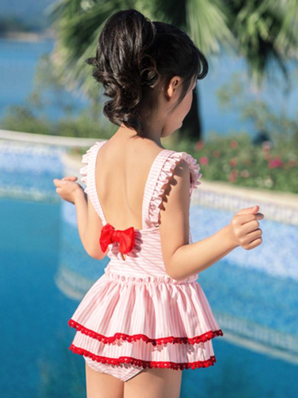 Bowknot Kids Beach Mini Dress