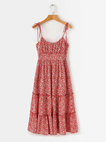 Vacation Loose Spaghetti-neck Maxi Dress