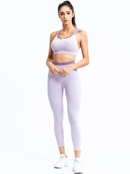 Sexy Sleeveless Contrast Color Yoga Suits