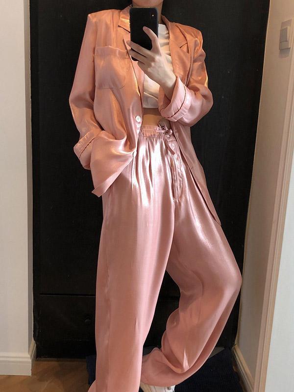 Original Solid Silk Suit Outwear