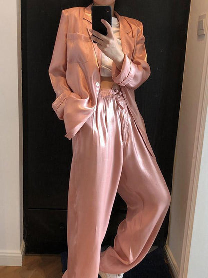 Original Solid Silk Suit Outwear