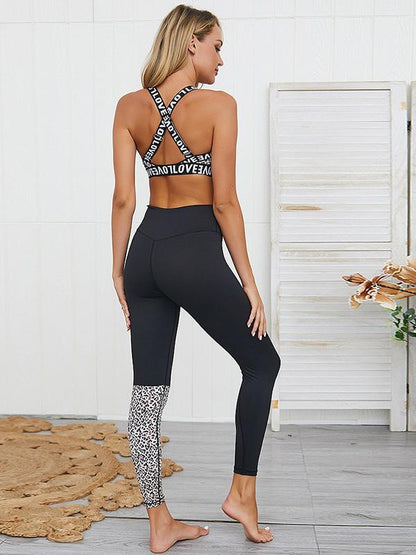 Leopard Printed Sports Bra&Leggings Suits