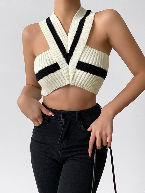 Original Sexy Knitting Halter-Neck Vest Top