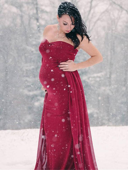 Maternity Strapless Maxi Dress