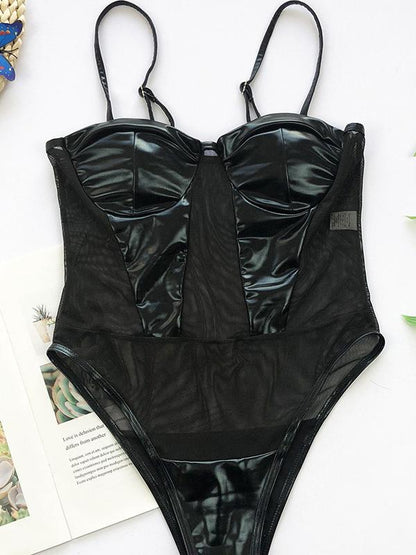 Spaghetti-Neck Sweetheart One-Piece Swimwear