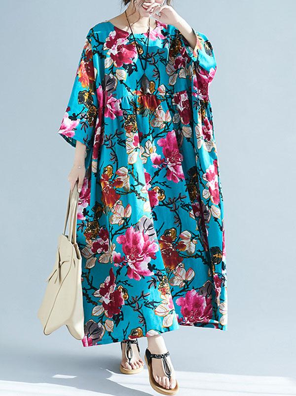 National Style Colorful Cotton Long Dress