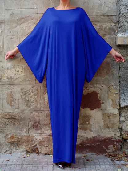 Loose Batwing Sleeves Maxi Kaftan Dress
