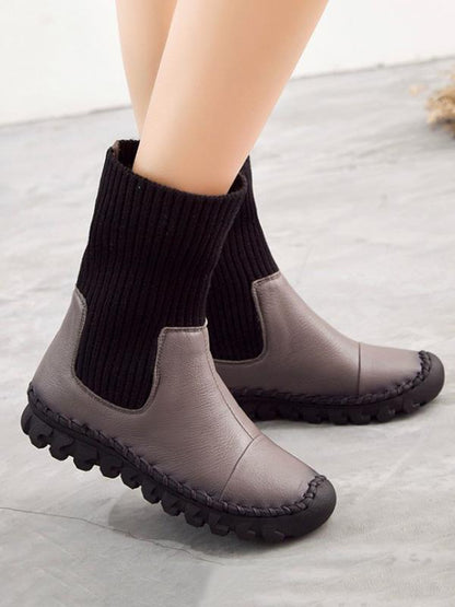 Knitting Mid Calf Flat Boots