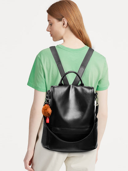 Original Solid Color PU Backpack