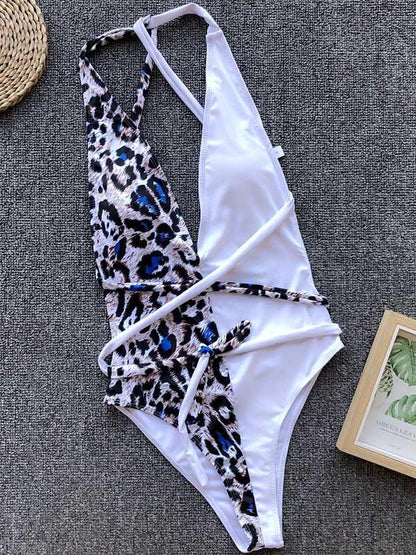Half Printed One-piece Swimwear