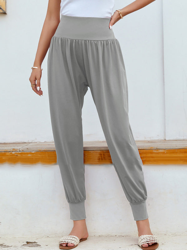 Simple Casual 9 Colors Pleated Harem Pants