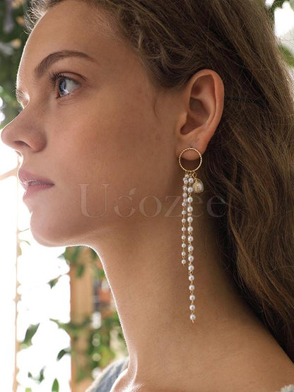 Original Sparkling Tasseled Designed Earrings