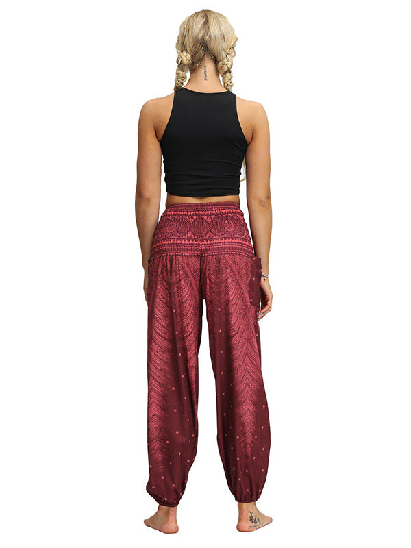 Bohemia Loose Printed Elastics Knickerbockers& Yoga Pants