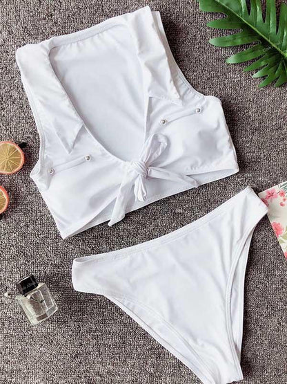 Plain Wire Free Bikinis Swimwear