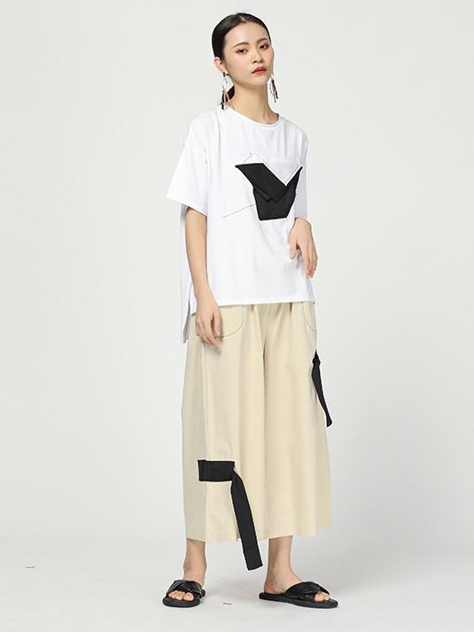 C Yards Original Split-joint Lace-up Pants