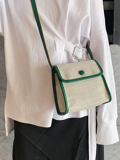 Linen Square One-shoulder Bag