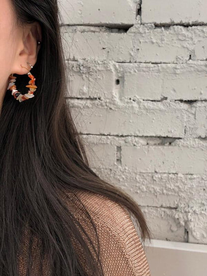 Several Color Simple Gravel Earring