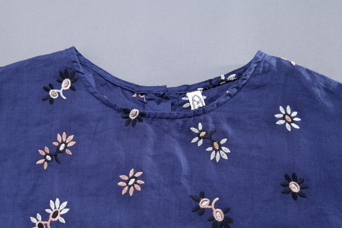 Embroidery Long Sleeve Loose Casual Women Blouse